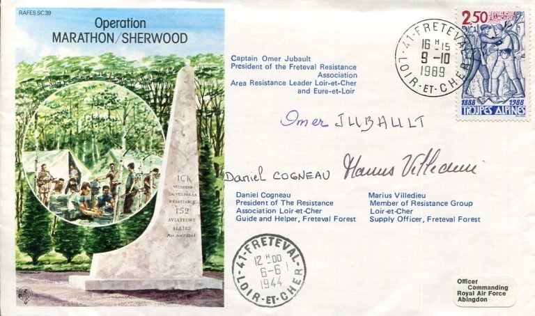Daniel Congneau Marius Viilledieu French Resistance WWII War Signed Autograph