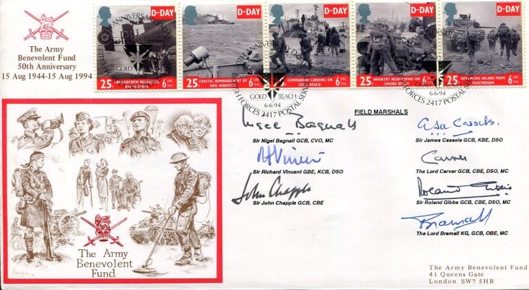 7 Brit Field Marshal Nigel Bagnall Richard Vincent John Chapple Signed Autograph