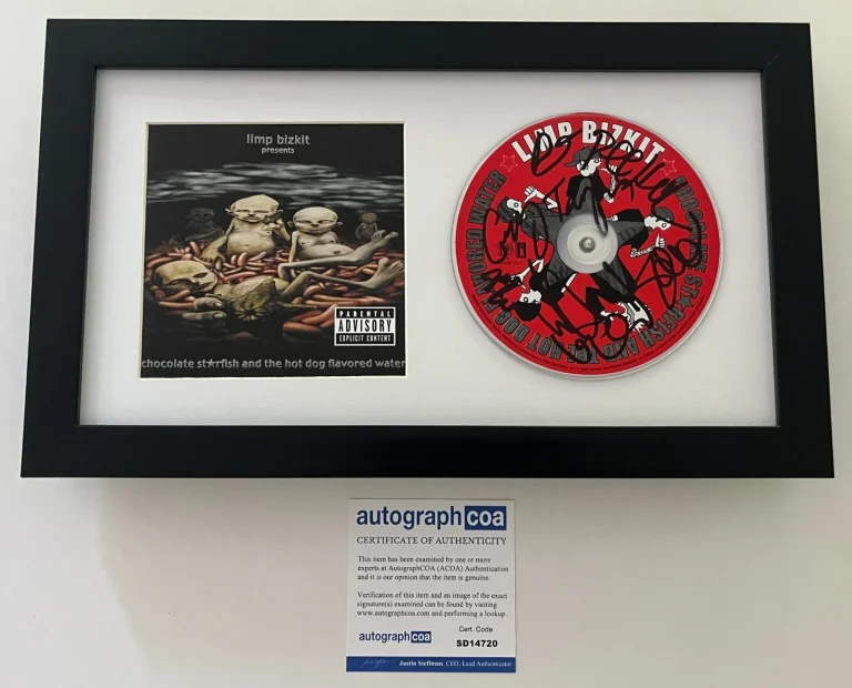 LIMP BIZKIT SIGNED CHOCOLATE STARFISH FRAMED CD & AUTOGRAPH COA FRED DURST +4