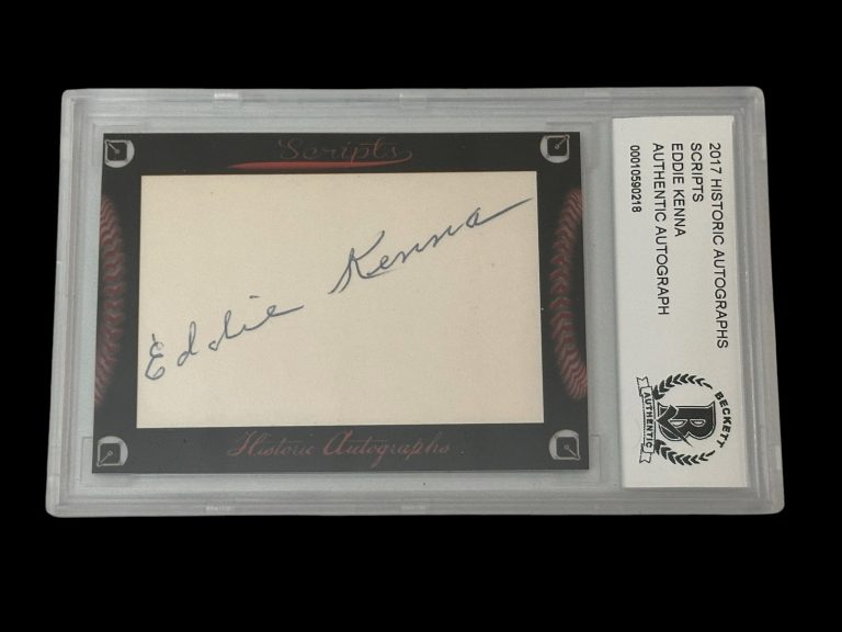 Eddie Kenna Washington Senators 2017 HA Scripts Signed Autograph BAS Beckett