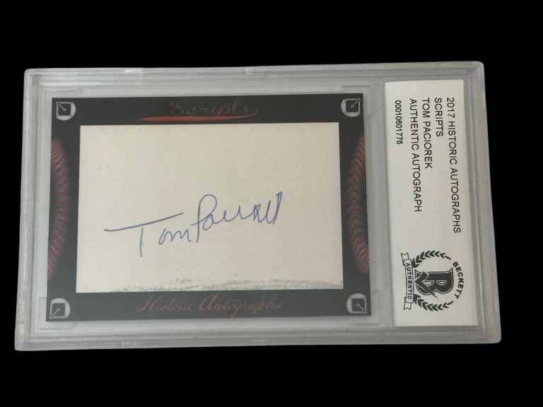 Tom Paciorek Los Angeles Dodgers Atl Braves 2017 HA Scripts Signed Autograph BAS