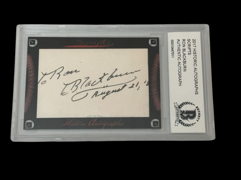 Ron Blackburn Pittsburgh Pirates 2017 HA Scripts Signed Autograph BAS Beckett