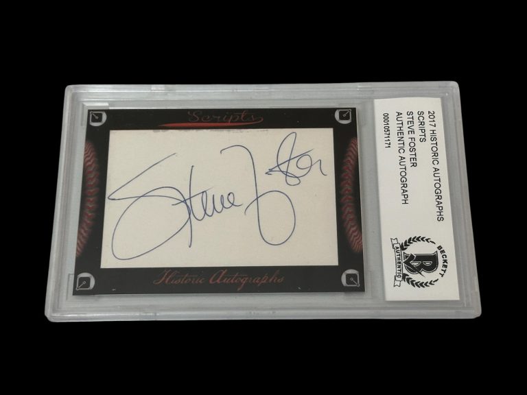 Steve Foster Cincinnati Reds Colora Rockies 2017 HA Scripts Signed Autograph BAS