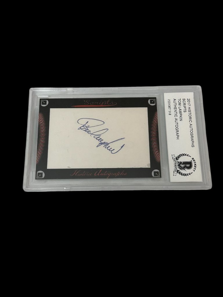 Tom Lampkin San Diego Padres SF Giants 2017 HA Scripts Signed Autograph BAS
