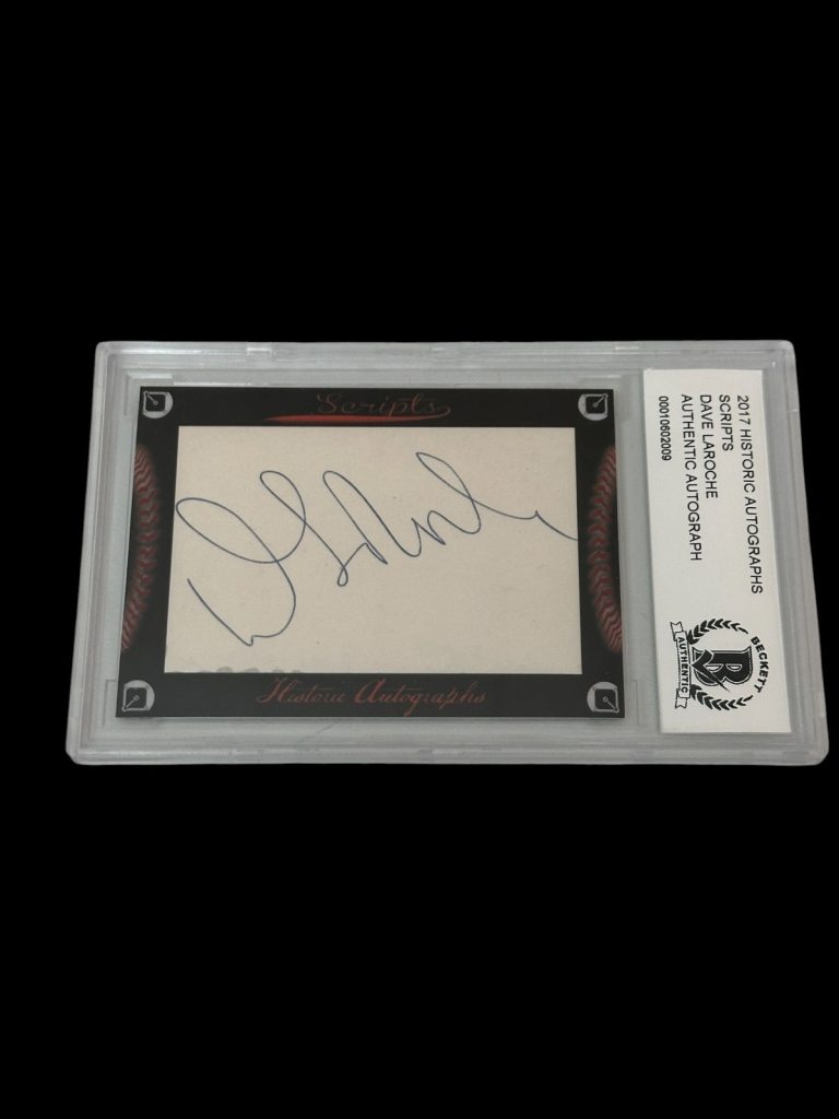 Dave LaRoche New York Yankees Califo Angels 2017 HA Scripts Signed Autograph BAS