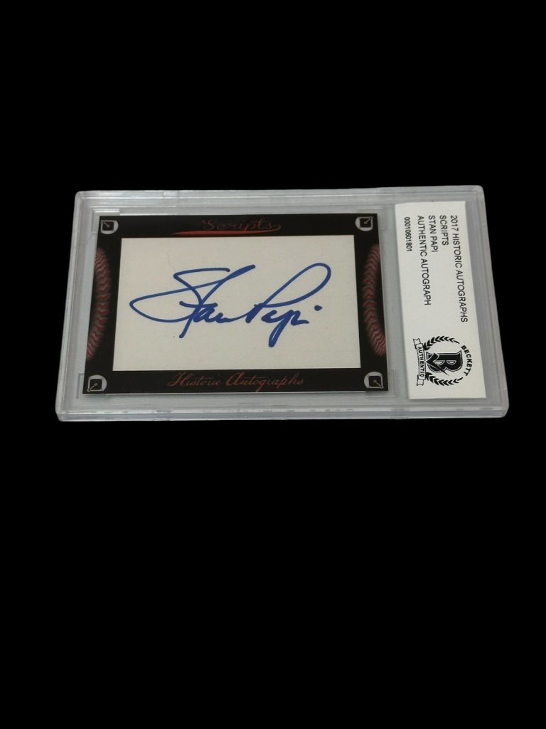 Stan Papi Boston Red Sox Detroit Tigers 2017 HA Scripts Signed Autograph BAS
