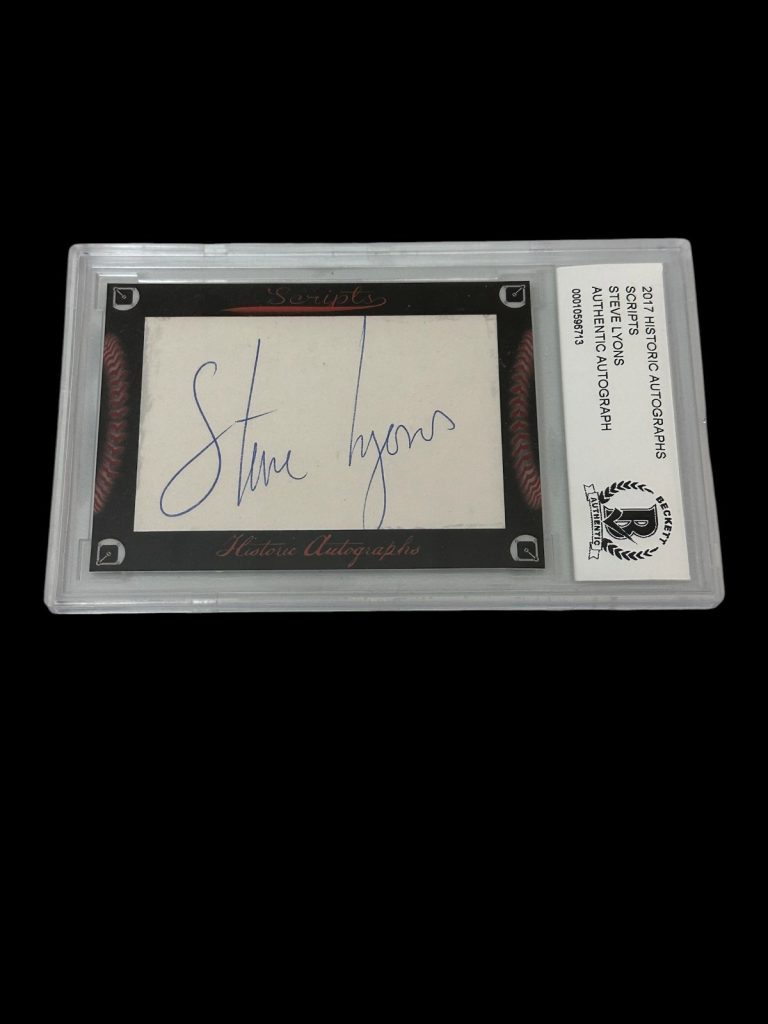 Steve Lyons Boston Red Sox White So 2017 HA Scripts Signed Autograph BAS Beckett