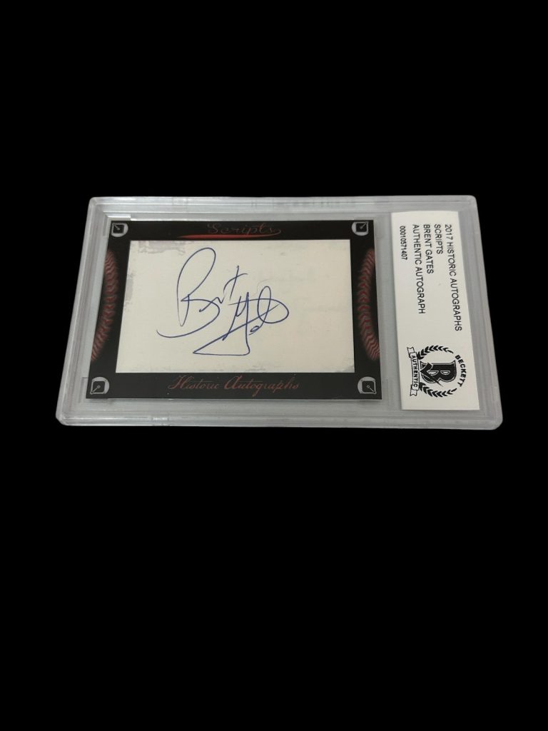 Brent Gates Oakland Athletics Twins 2017 HA Scripts Signed Autograph BAS Beckett