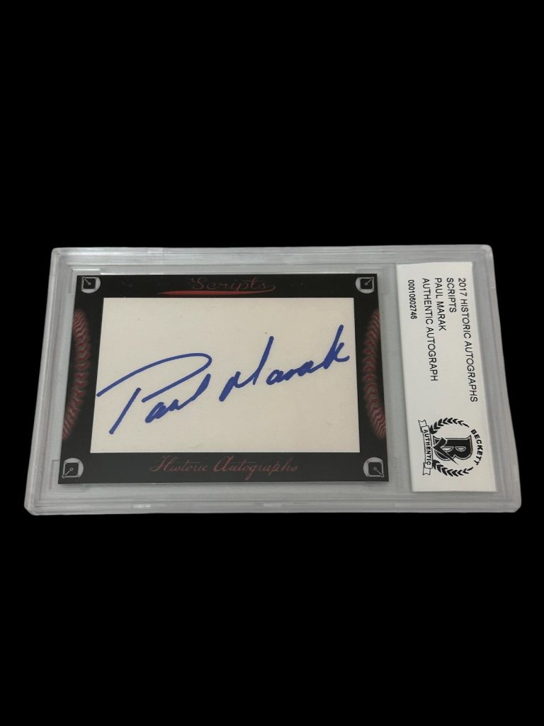 Paul Marak Atlanta Braves 2017 HA Scripts Signed Autograph BAS Beckett Slab