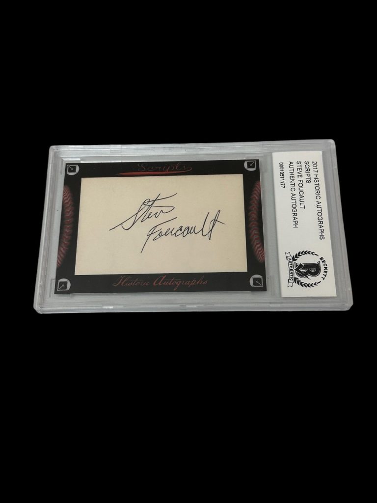 Steve Foucault Texas Rangers Detroit Tigers 2017 HA Scripts Signed Autograph BAS