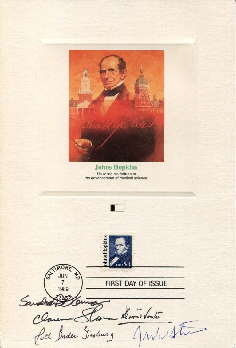 Ruth Bader Ginsburg Sandra Day O'Connor + 3 Supreme Court Signed Autograph JSA