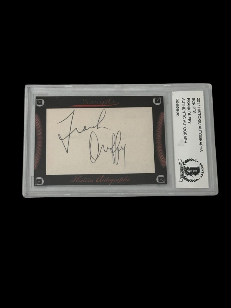 Frank Duffy Boston Red Sox Clevelan Indians 2017 HA Scripts Signed Autograph BAS