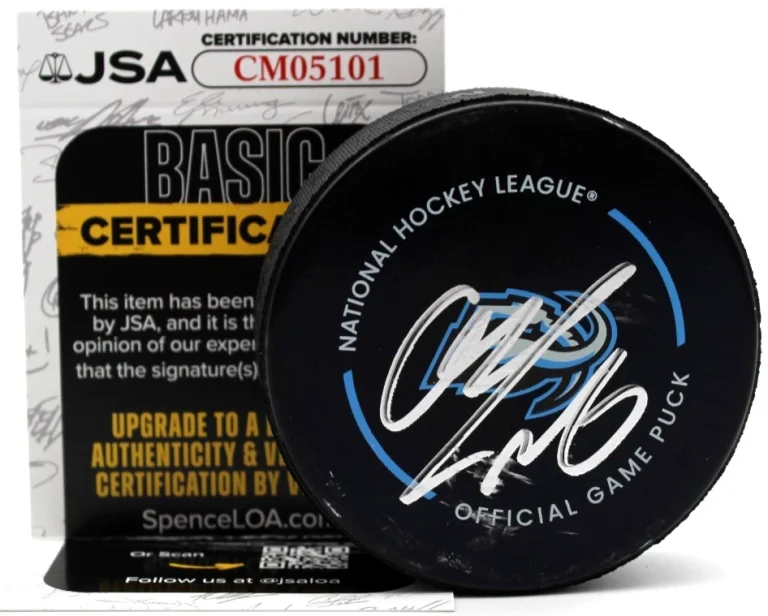 Dmitri Simashev Signed Utah Mammoth Hockey Game Puck w/JSA COA CM05101