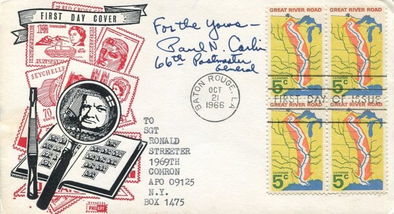 Paul Carlin US United States Postmaster General Signed Autograph FDC