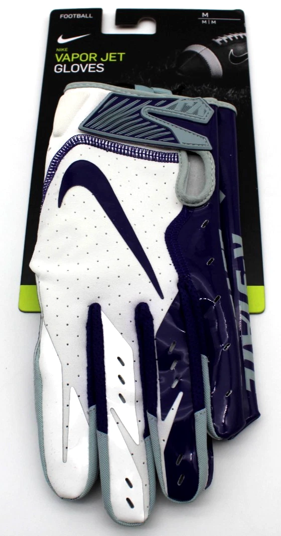 Nike Vapor Jet Football Gloves Kansas State PGF742 Size Medium Purple White Gray