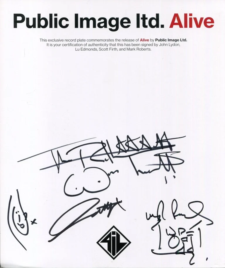 John Lydon Johnny Rotten Sex Pistols Public Image Ltd Plus 3 Signed Autograph