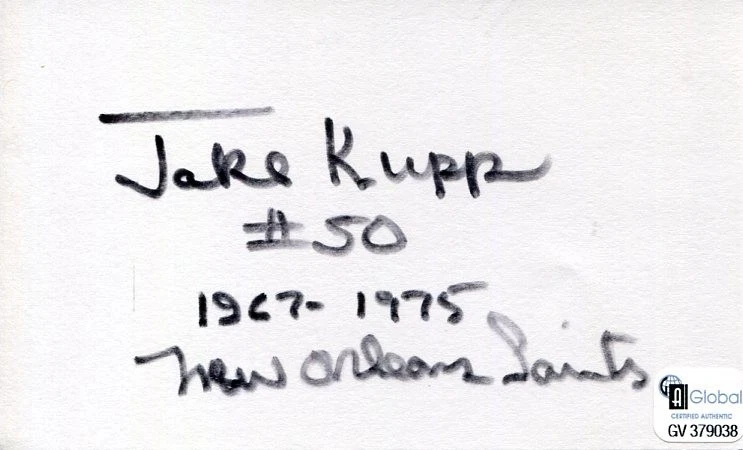 Jake Kupp Dallas Cowboys New Orleans Saints Washington Huskies Signed Autograph