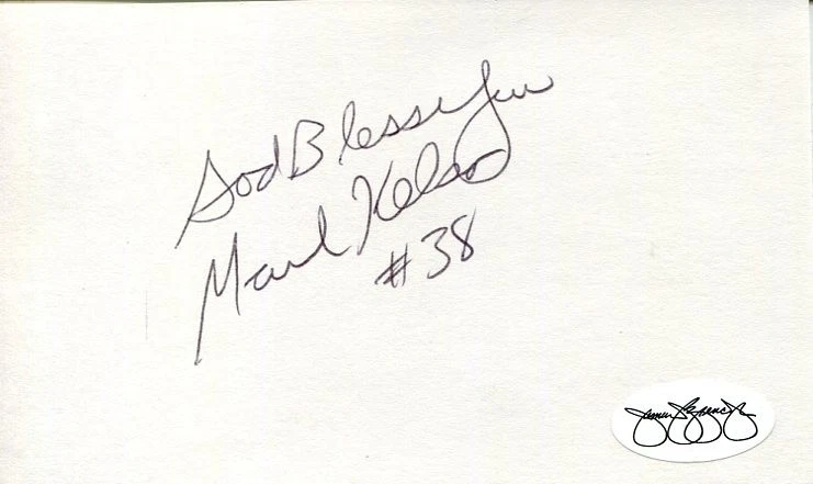 Mark Kelso Buffalo Bills William & Mary Tribe football Signed Autograph JSA