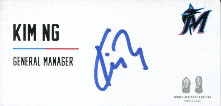 Kim Ng Florida Marlins 1st Women MLB General Manager AUSL Signed Autograph JSA