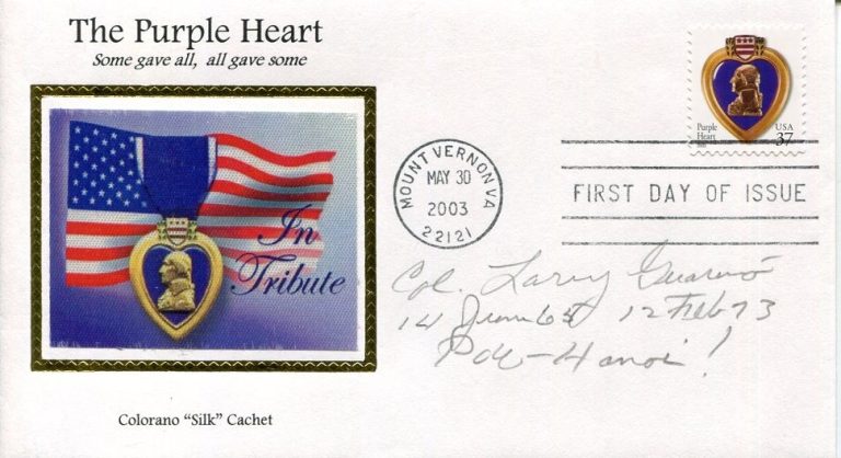 Lawrence Larry Guarino WWII Korea Vietnam Pilot POW Hanoi Signed Autograph FDC