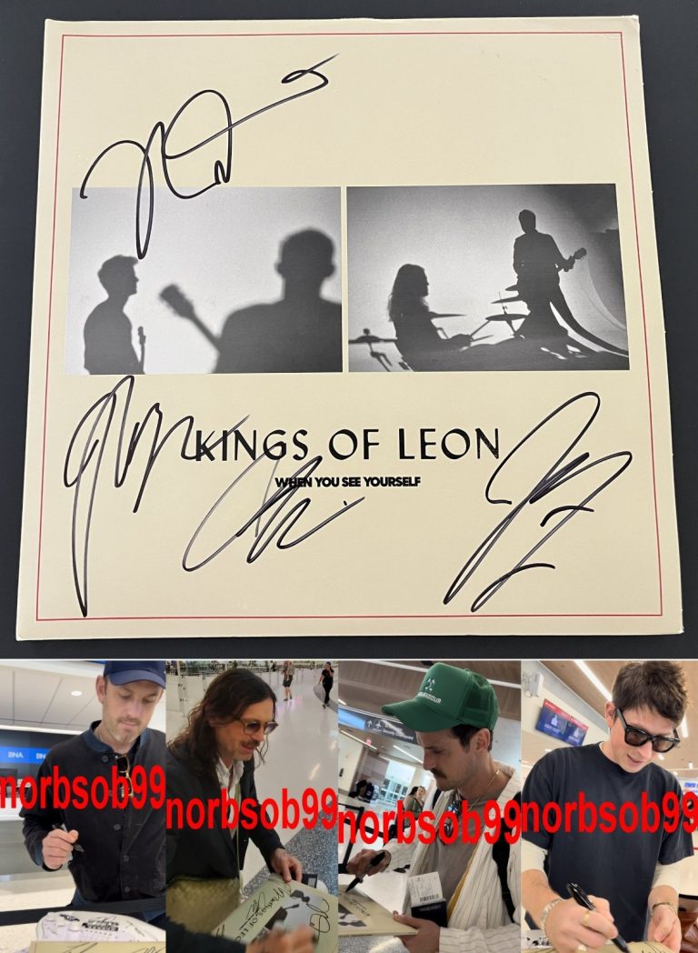 KINGS OF LEON X4 SIGNED AUTOGRAPH WHEN YOU SEE YOURSELF VINYL w/EXACT PROOF COA