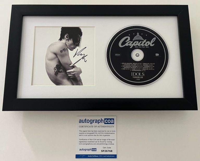 YUNGBLUD SIGNED IDOLS FRAMED & MATTED CD & AUTOGRAPH COA ACOA