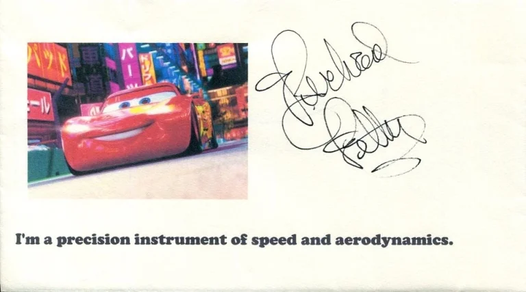 Richard Petty NASCAR Hall of Fame HOF Disney Cars Voice Signed Autograph JSA