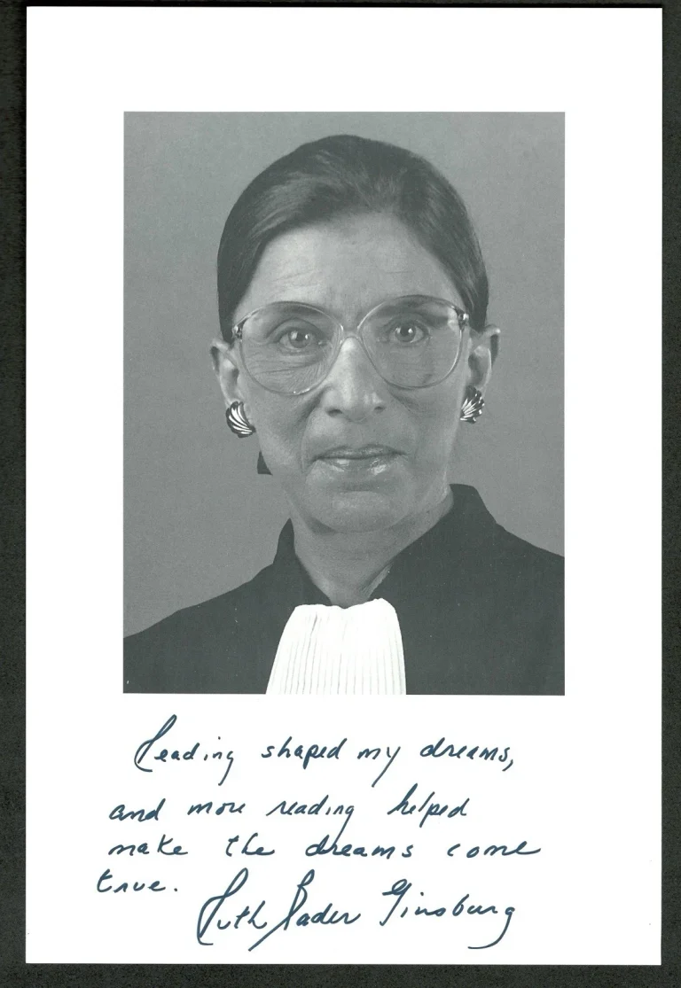 Ruth Bader Ginsburg Signed Autographed 6x9 Photo w Inscription JSA Supreme Court