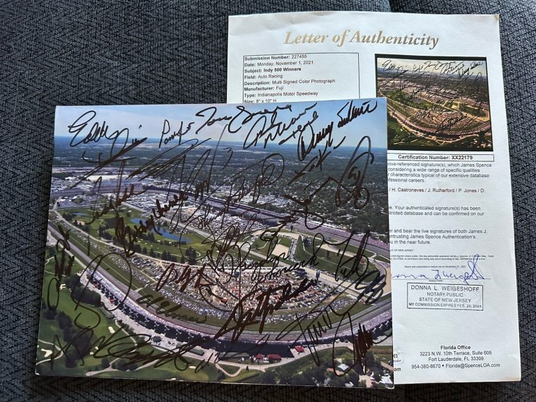 28 Winners Signed 8 x 10 Indianapolis Indy 500 Photo JSA Authenticated LOA COA