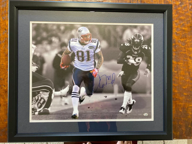 Aaron Hernandez Signed 16x20 Photo Psa Dna Coa Patriots Autographed