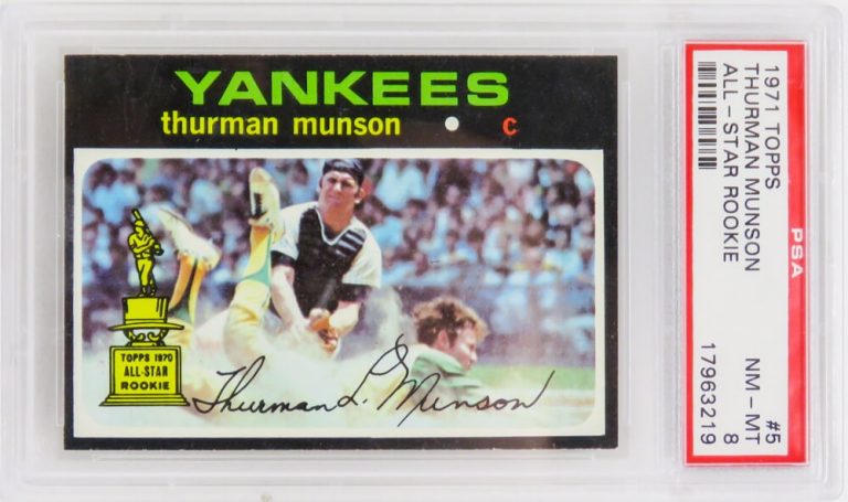 Thurman Munson 1971 Topps All Star Rookie Card #5 (2nd YR Card) -PSA 8 NM-MT (G)