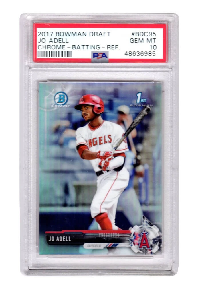 Jo Adell (Angels) 2017 Bowman Chrome #BDC95 RC Rookie Card - PSA 10 GEM MINT