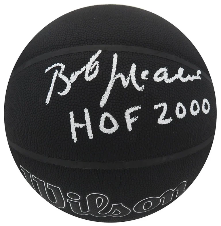 Bob McAdoo Signed Wilson I/O Black NBA 75th  Logo Basketball w/HOF 2000 -SS COA