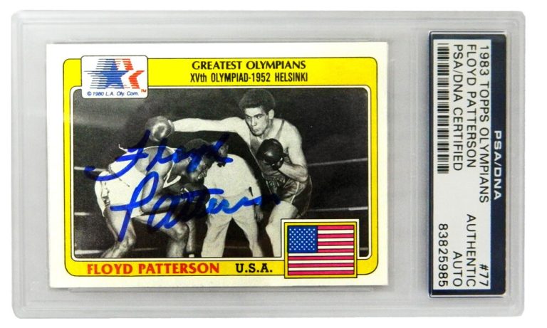 FLOYD PATTERSON Autographed 1983 Topps Olympians Boxing Card #77 - PSA/DNA
