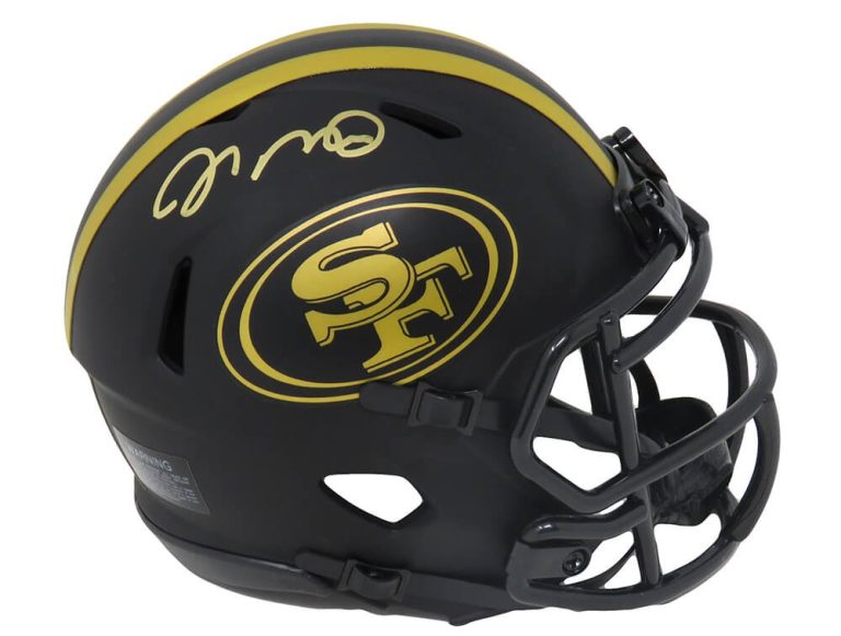 Joe Montana Signed 49ers Eclipse Matte Riddell Speed Mini Helmet - SCHWARTZ COA
