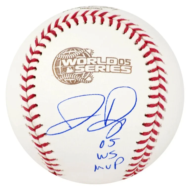 White Sox JERMAINE DYE Signed 2005 World Series Baseball w/05 WS MVP - SCHWARTZ