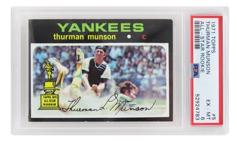 Thurman Munson 1971 Topps All Star Rookie Card #5 (2nd YR Card) -PSA 6 EX-MT (C)