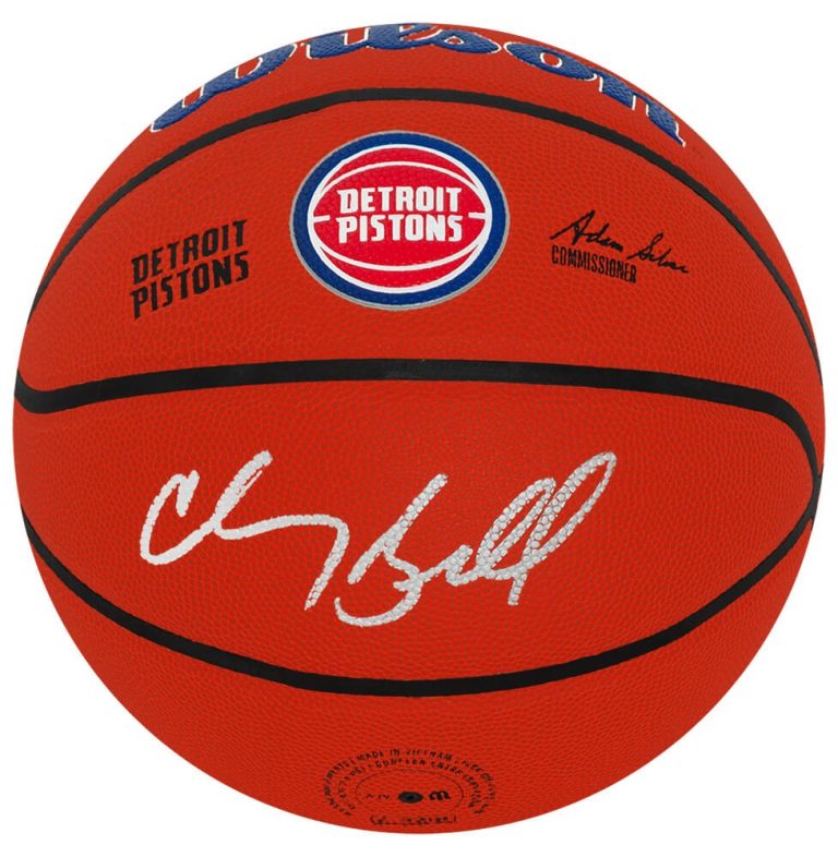 Chauncey Billups Signed Pistons Logo Wilson NBA Basketball - (SCHWARTZ COA)