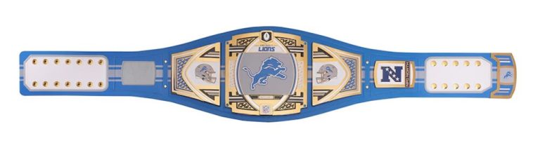 Detroit Lions 53x12 WWE Legacy F/S Authentic Blue Wrestling Belt w/Carrying Bag