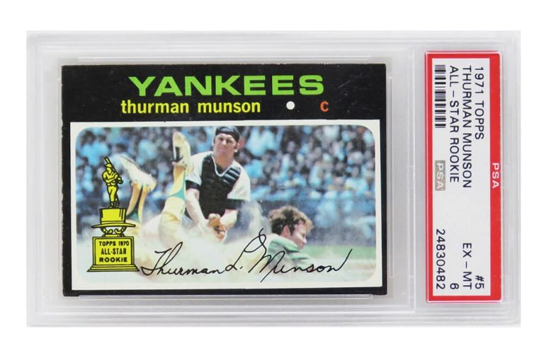 Thurman Munson 1971 Topps All Star Rookie Card #5 (2nd YR Card) -PSA 6 EX-MT (E)