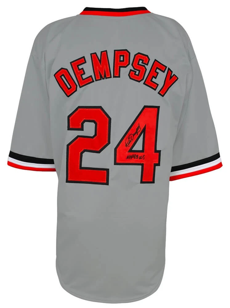 Rick Dempsey Signed Grey T/B Custom Baseball Jersey w/MVP 83 WS - (SCHWARTZ COA)
