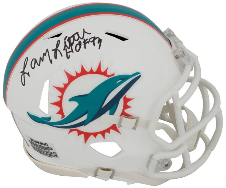 Larry Little Signed Miami Dolphins Riddell Speed Mini Helmet W/HOF'93 - (SS COA)