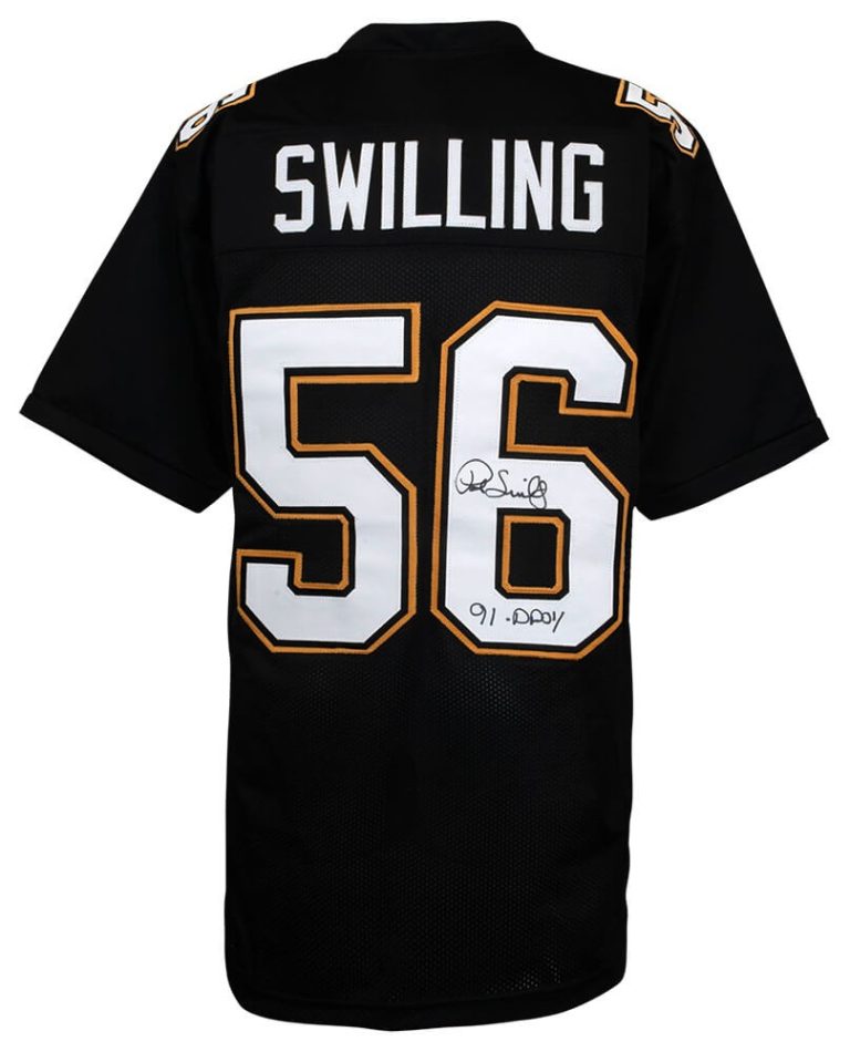 Pat Swilling (SAINTS) Signed Black Custom Football Jersey w/91 DPOY - (SS COA)
