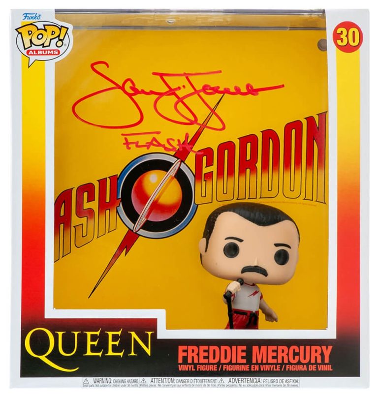 Sam J. Jones Signed Queen Flash Gordon Album Funko Pop #30 w/Flash -SCHWARTZ COA