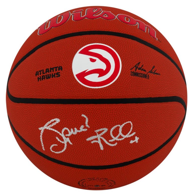 Spud Webb Signed Wilson Atlanta Hawks Logo NBA Basketball  - (SCHWARTZ COA)