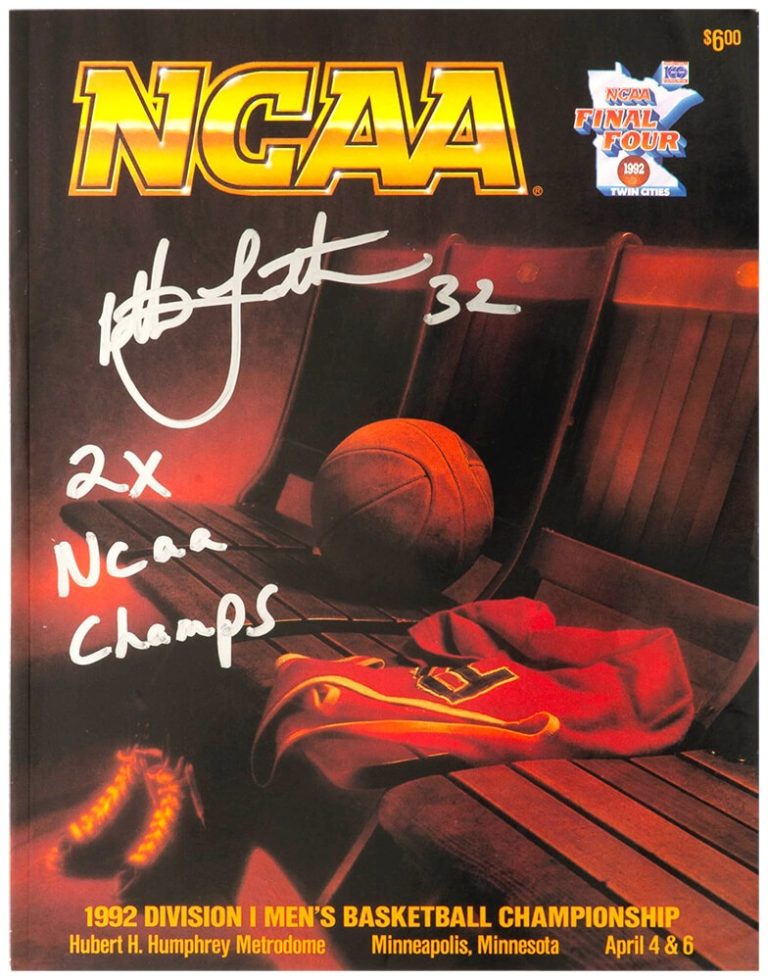 Christian Laettner Signed 1992 NCAA Final Four Basketball Program w/2x -(SS COA)
