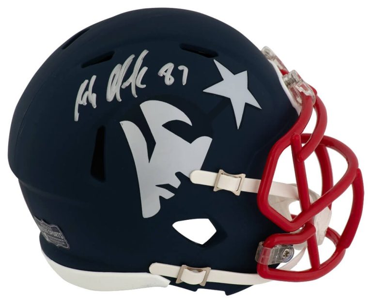 Rob Gronkowski Signed Patriots AMP Riddell Speed Mini Helmet - (Radtke COA)