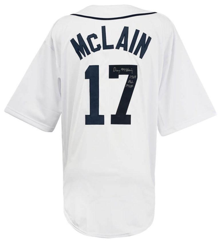 Denny McLain Signed White Custom Baseball Jersey w/1968 AL MVP - (SCHWARTZ COA)