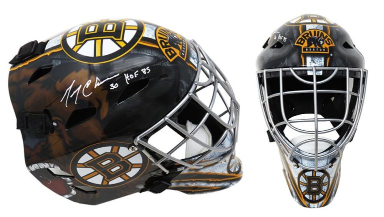 Gerry Cheevers Signed Boston Bruins Replica Goalie Mask w/HOF'85 - SCHWARTZ COA