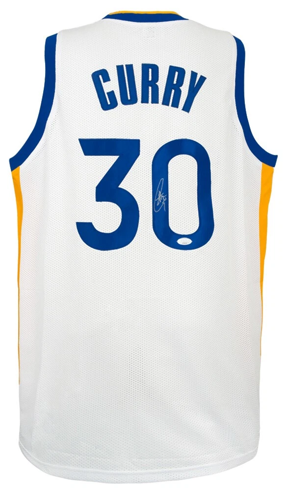 Stephen Curry (WARRIORS) Signed White Custom Basketball Jersey - (JSA COA)